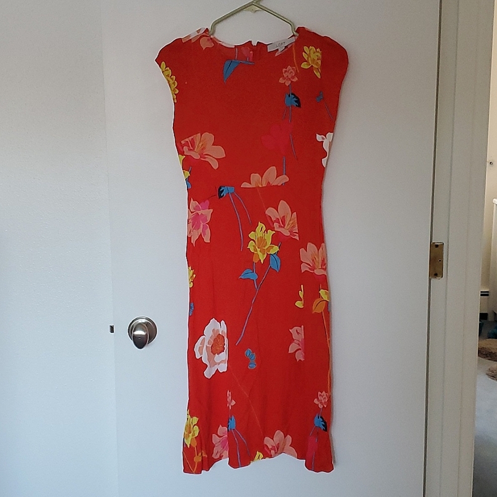 Loft size 2 floral midi dress